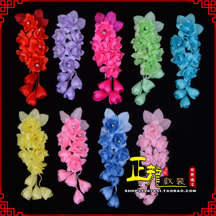 蓬安鬓花头饰小花头花 真丝绢花